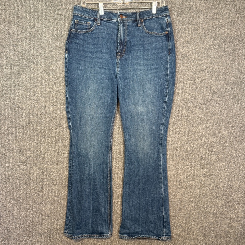 Old Navy Jeans Womens 12 Blue High‎ Rise Flare Medium Wash Stretch Plus Size